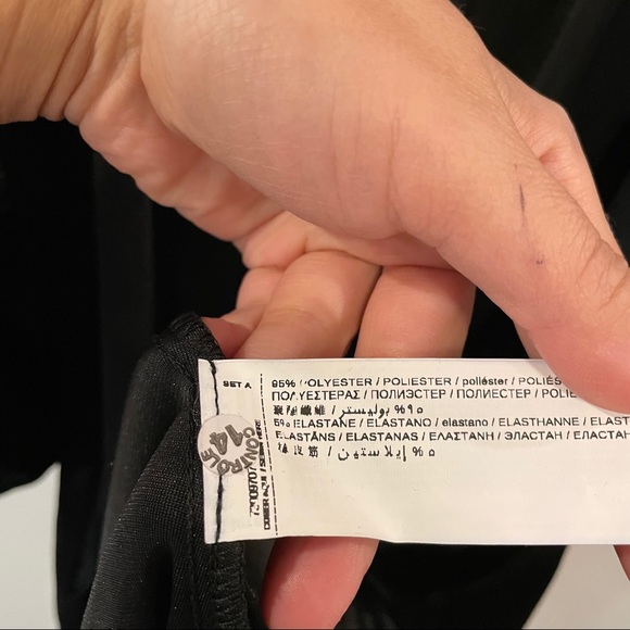 ❣️SOLD❣️ MNG Black Velour Wrap Dress - Picture 6 of 7